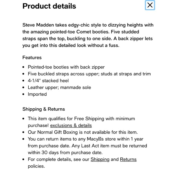 Steve Madden Comet Western Studded Heeled Black Boots 8.5 - Picture 7 of 7